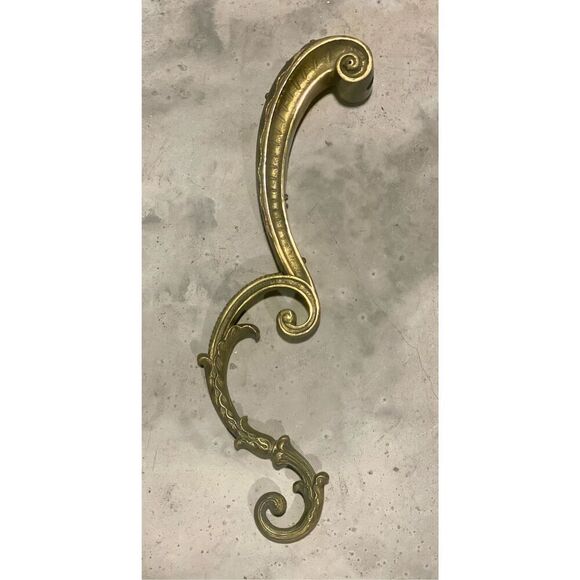 Antique Brass Scroll Rococo-Style Wall Sconce Bracket Chandelier Arm Part - Picture 1 of 9